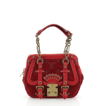 Gracie Handbag Monogram Velour and Alligator