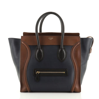 Celine Bicolor Luggage Bag Leather Mini