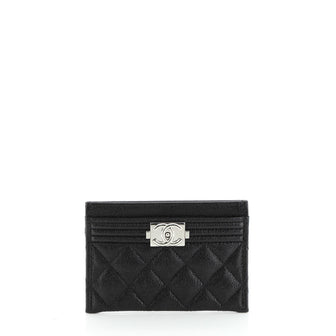 Boy Card Holder Quilted Caviar