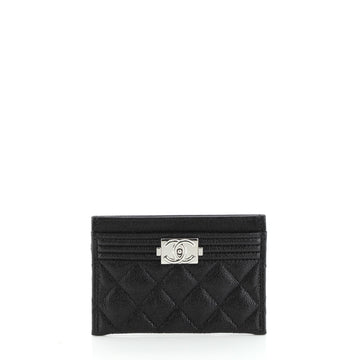 Boy Card Holder Quilted Caviar