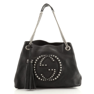 Gucci Soho Chain Strap Shoulder Bag Studded Leather Medium
