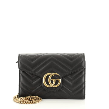Gucci GG Marmont Chain Wallet Matelasse Leather Mini