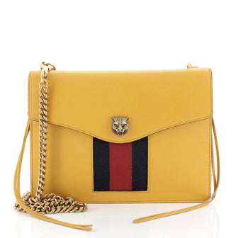 Gucci Animalier Web Chain Shoulder Bag Leather Small