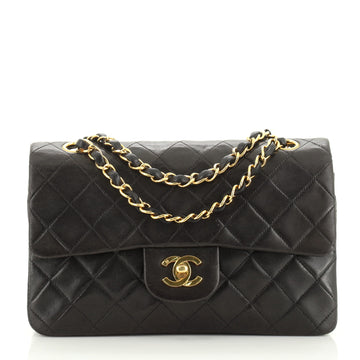Chanel Vintage Classic Double Flap Bag Quilted Lambskin Small