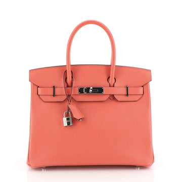 Hermes Birkin Handbag Pink Epsom with Palladium Hardware 30