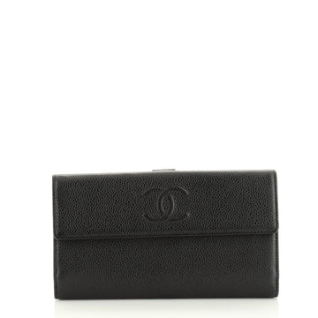 Chanel Timeless CC Continental Wallet Caviar Long