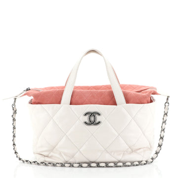 Chanel Portobello Tote Quilted Glazed Calfskin and Tweed East West