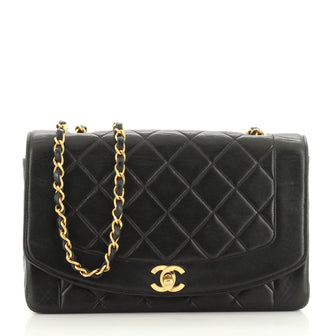 Chanel Vintage Diana Flap Bag Quilted Lambskin Medium
