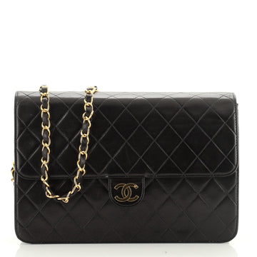 Vintage Clutch with Chain Quilted Leather Medium