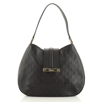 Gucci New Ladies Web Hobo Guccissima Leather Small