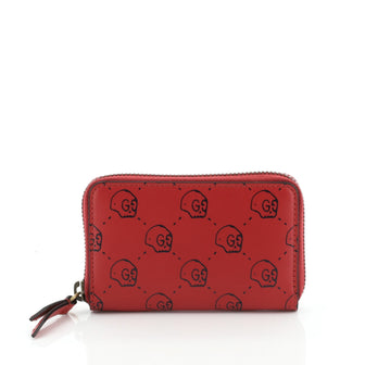 Gucci Zip Around Card Case GucciGhost Leather 