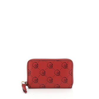 Gucci Zip Around Card Case GucciGhost Leather 