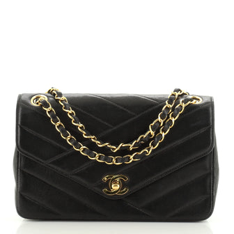 Chanel Vintage Envelope Flap Bag Chevron Lambskin Medium