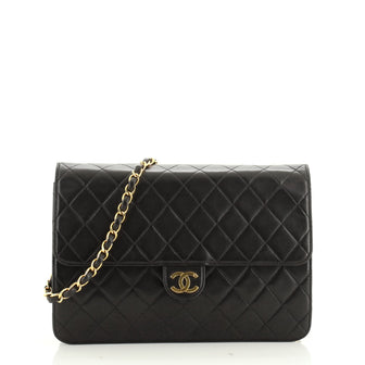 Chanel Vintage Clutch with Chain Quilted Leather Medium