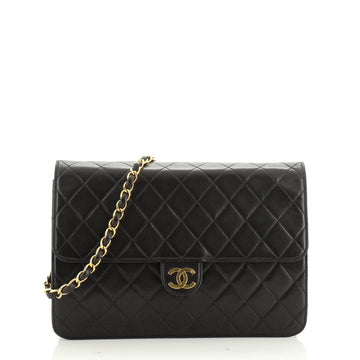 Chanel Vintage Clutch with Chain Quilted Leather Medium