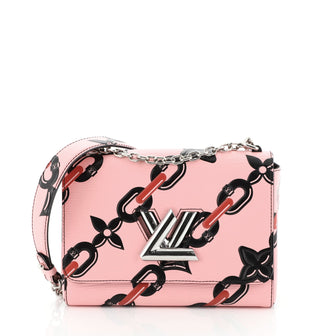 Louis Vuitton Twist Handbag Chain Flower Print Epi Leather MM