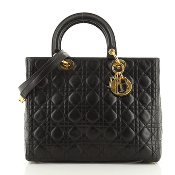 Christian Dior Vintage Lady Dior Bag Cannage Quilt Lambskin Large