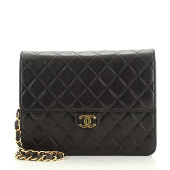 Chanel Vintage Clutch with Chain Quilted Leather Small