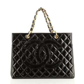 Chanel Vintage Grand Shopping Tote Quilted Patent 