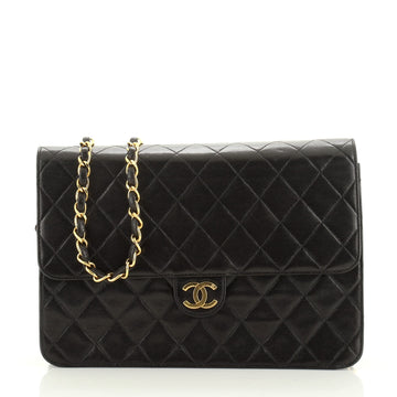 Chanel Vintage Clutch with Chain Quilted Leather Medium