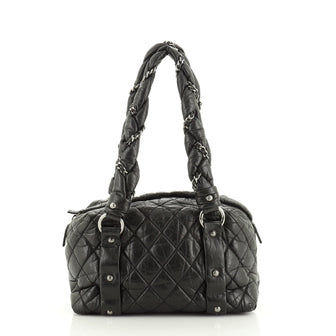 Chanel Lady Braid Bowler Bag Quilted Distressed Lambskin Small