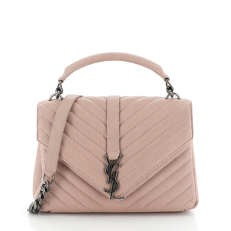 Classic Monogram College Bag Matelasse Chevron Leather Medium