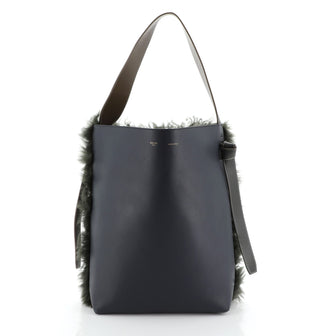 Celine Twisted Cabas Tote Fur and Leather Small