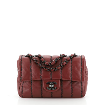 Chanel Vertical Stitch Flap Bag Quilted Lambskin Small