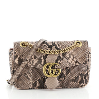 Gucci GG Marmont Flap Bag Matelasse Python Small