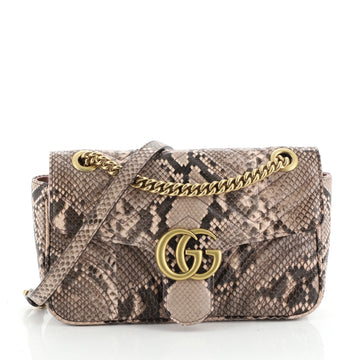 Gucci GG Marmont Flap Bag Matelasse Python Small