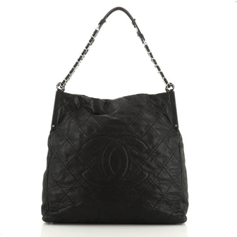 Chanel Sea Hit Shoulder Bag Quilted Iridescent Calfskin Large