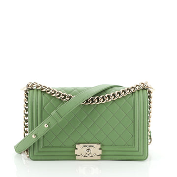 Chanel Boy Flap Bag Quilted Lambskin Old Medium