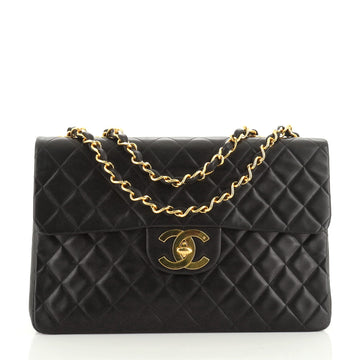 Chanel Vintage Classic Single Flap Bag Quilted Lambskin Maxi