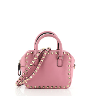 Valentino Rockstud Convertible Zip Satchel Leather Mini