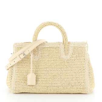 Saint Laurent Rive Gauche Cabas Woven Raffia Small