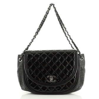 Chanel Twist Crescent Flap Bag Quilted Patent with Lambskin 