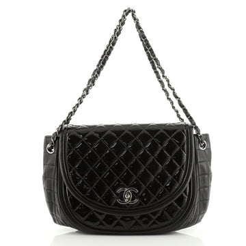 Chanel Twist Crescent Flap Bag Quilted Patent with Lambskin 