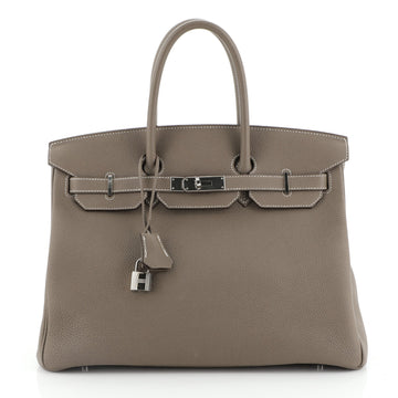 Birkin Handbag Etoupe Togo with Palladium Hardware 35