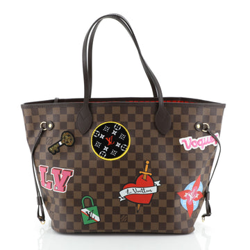 Louis Vuitton Neverfull NM Tote Limited Edition Patches Damier MM