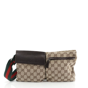 Gucci Vintage Double Belt Bag GG Canvas 