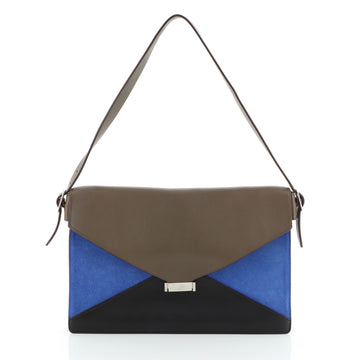 Celine Diamond Shoulder Bag Leather and Suede Large
