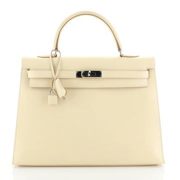 Hermes Kelly Handbag Light Box Nepal with Palladium Hardware 35