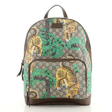 Gucci Zip Pocket Backpack Bengal Print GG Coated Canvas Medium