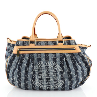 Louis Vuitton Cabas Raye Striped Monogram Denim GM