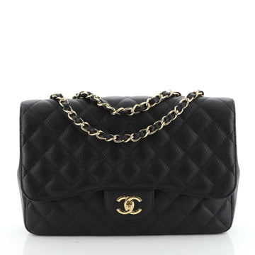 Vintage Classic Single Flap Bag Quilted Caviar Jumbo