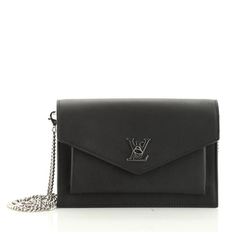 Louis Vuitton Mylockme Chain Pochette Leather Black 502602