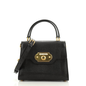 Dolce & Gabbana Welcome Top Handle Bag Lizard Embossed Leather Small
