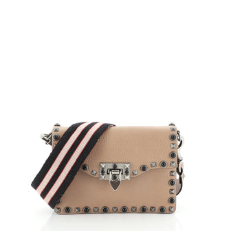 Valentino Rolling Rockstud Crossbody Bag Leather with Cabochons Small