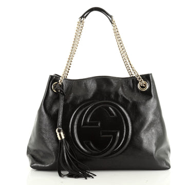 Soho Chain Strap Shoulder Bag Patent Medium
