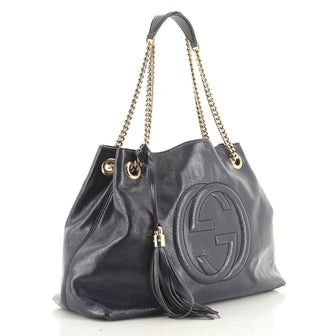Soho Chain Strap Shoulder Bag Patent Medium